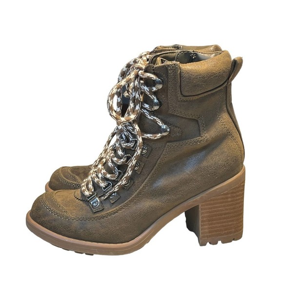 Carlos By Carlos Santana Ardent Combat Lace Up Lug Sole Heel Booties Size 8.5 - Picture 5 of 5